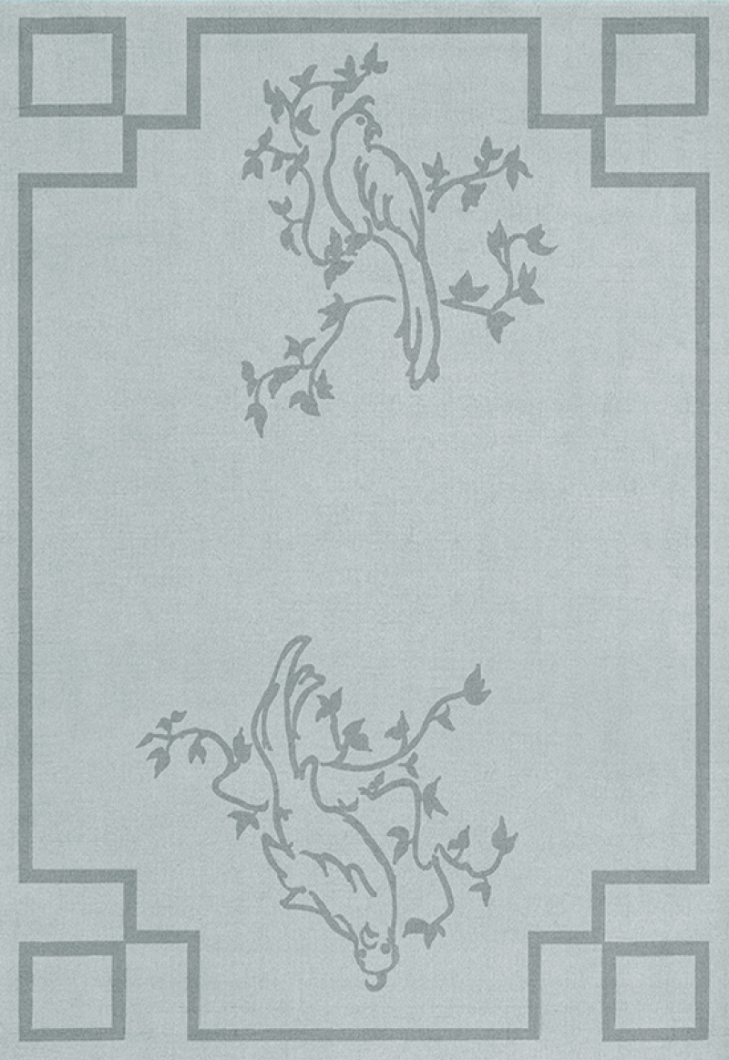 Chinoiserie Wool Rug Dove Blue in the group Rugs / All rugs / Patterned Rugs at Layered (CHINDB)