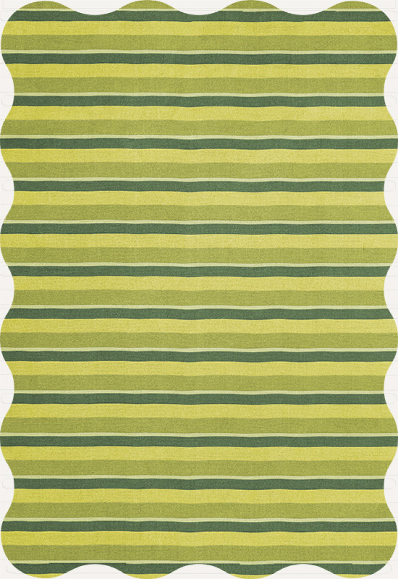 Scallop Wool Rug Lime Green in the group Rugs / All rugs / Patterned Rugs at Layered (SCALLG)