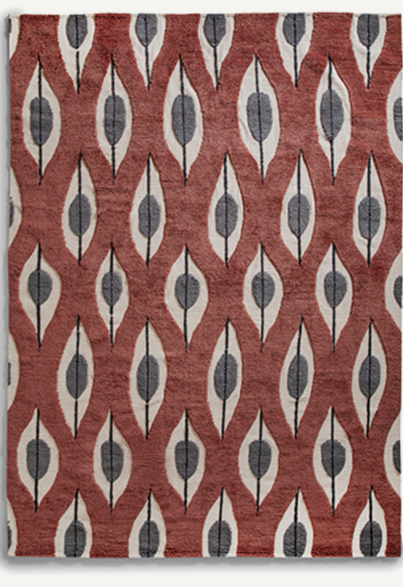 Stig Lindberg Trellis Rug Claret Red in the group Rugs / All rugs / Patterned Rugs at Layered (STITRRE)