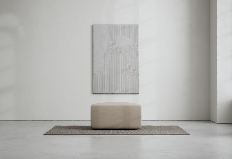 LOTTA AGATON Bouclé Footstool in the group Furniture / Benches & Footstools at Layered (FBLOTSTWC)