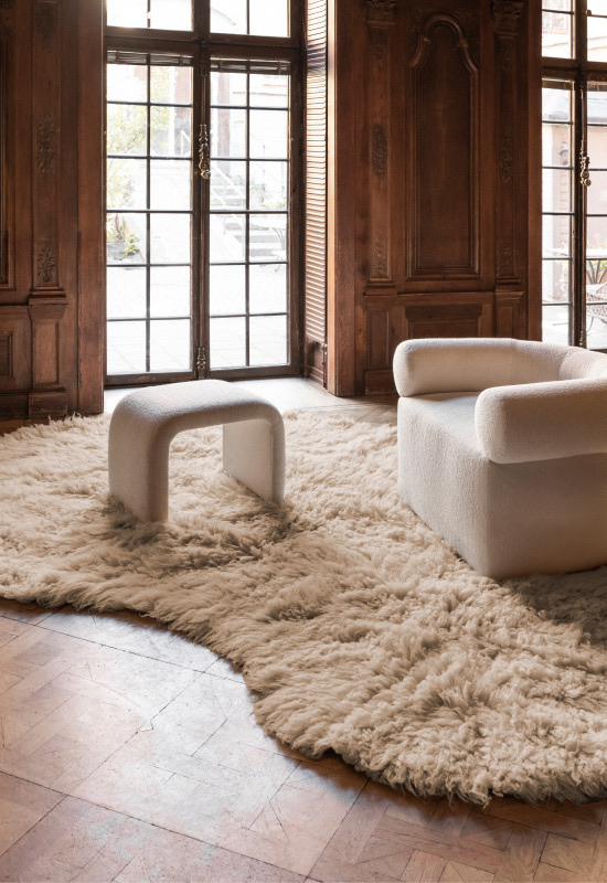 Residue Shaggy Wool Rug Oatmeal 180 X 270 cm