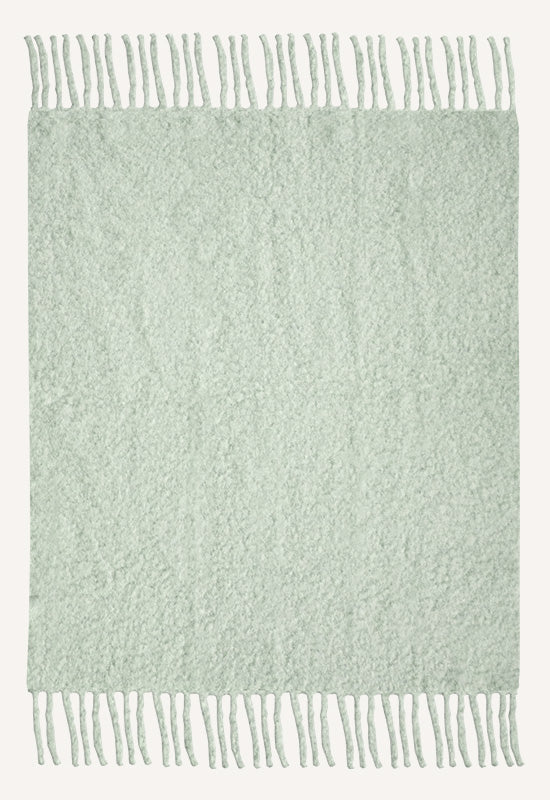 Teklan Chunky Mohair Blanket Milky Green