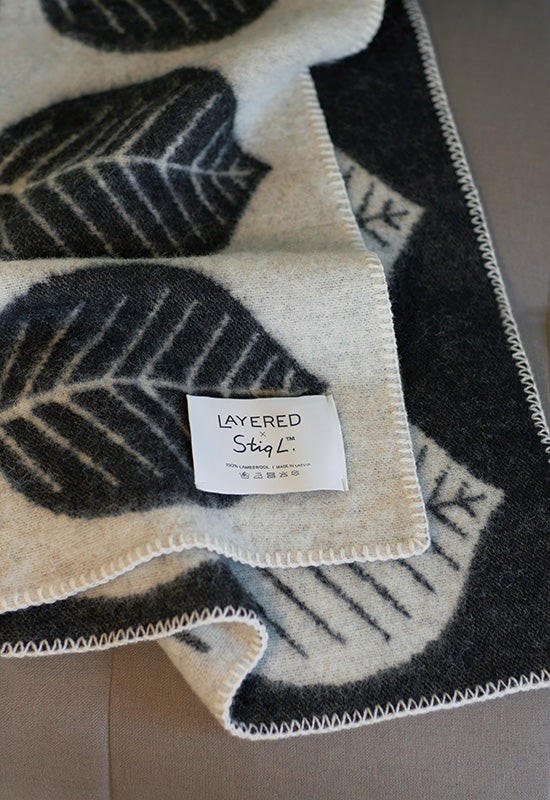 Stig Lindberg Black Bersa Wool Blanket