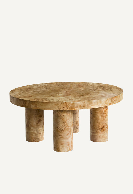 Round Coffee Table Burl Wood