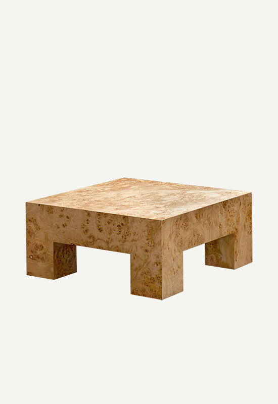 Square Coffee Table Burl Wood