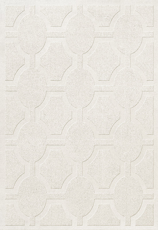 Ovals Bone White Wool Sample 11x18 cm