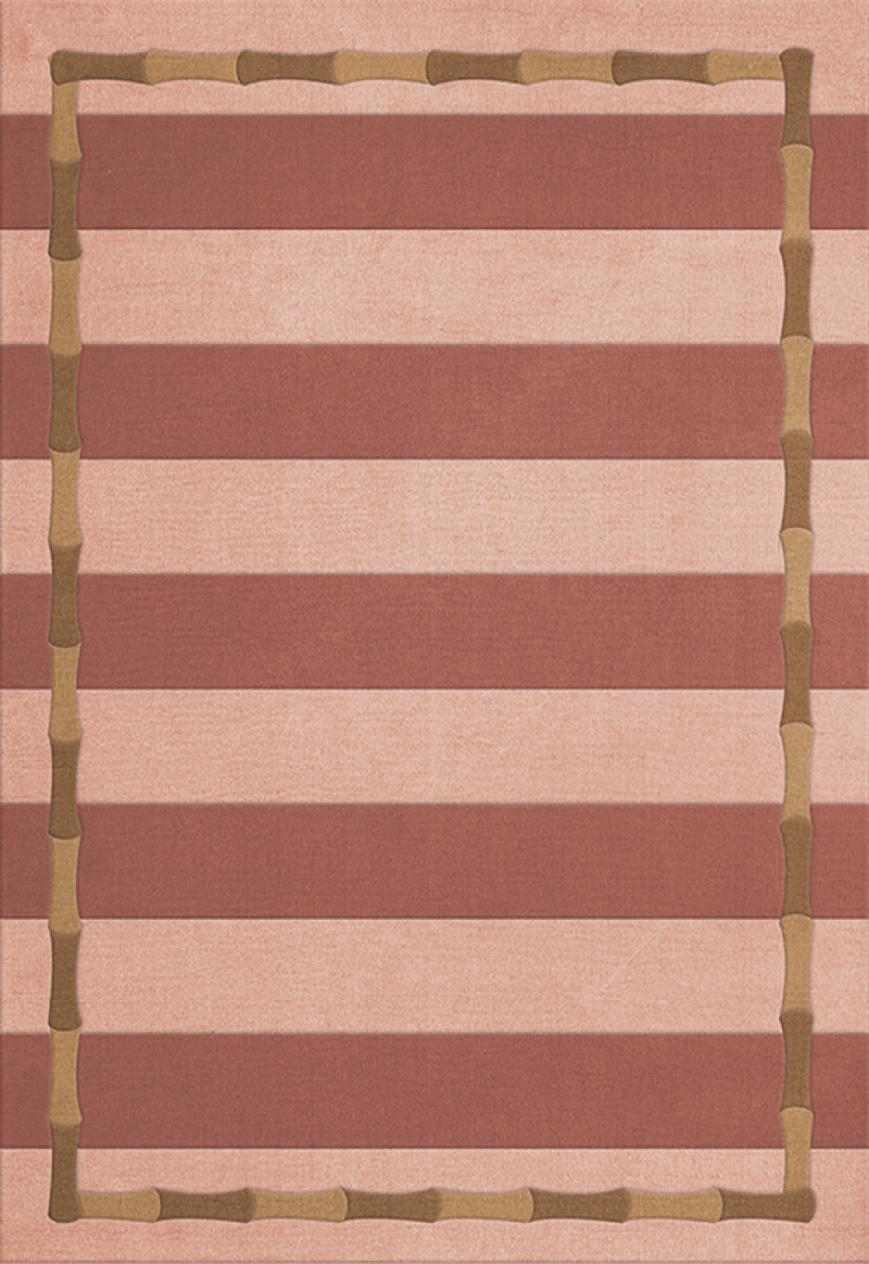 ALICE CRAWLEY BAMBOO STRIPE WOOL RUG TERRACOTTA in the group Rugs / Coming soon at Layered (ACSTTE)