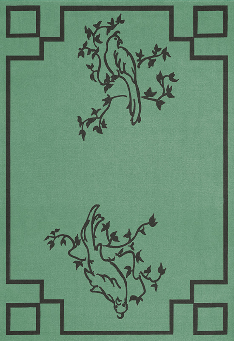Chinoiserie Wool Rug Parrot Green in the group Rugs / All rugs at Layered (CHINPG)