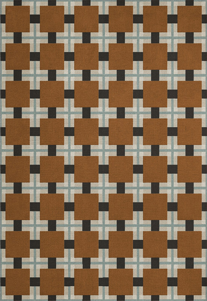 Evelina Kroon Ochre Fields Wool Rug in the group Rugs / All rugs / Checked rugs at Layered (EKOF)