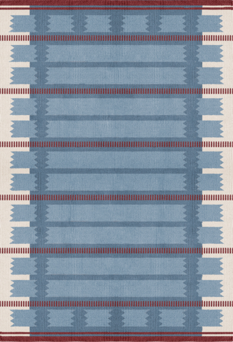 RÖLLAKAN WOOL RUG IRIS PETROL in the group Rugs / All rugs / Patterned Rugs at Layered (ROIRPE)