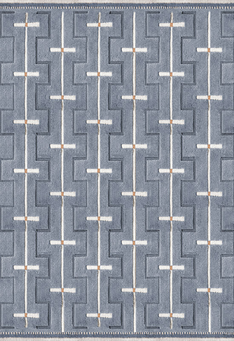 Johanna Wool Rug Sky Blue in the group Rugs / All rugs / Checked rugs at Layered (SHJOB)