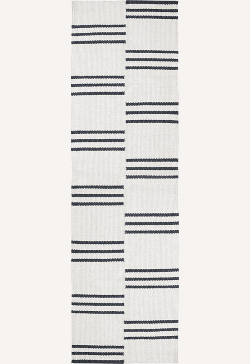 Ticking Runner Wool Bone White in the group Rugs / Patterned Rugs at Layered (SHTICBWR)