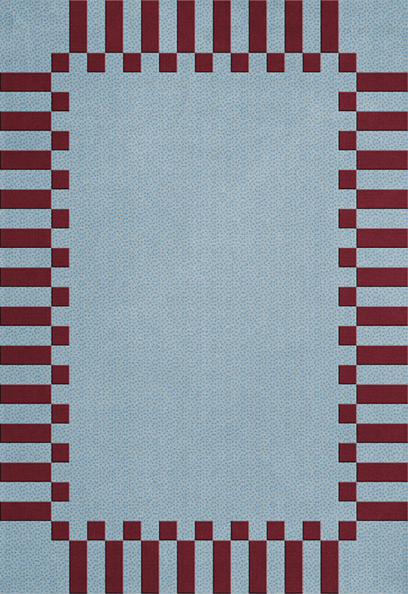 Teklan Frame Wool Rug Mullberry Sky in the group Rugs / All rugs / Rugs in pastels at Layered (TKFRMB)