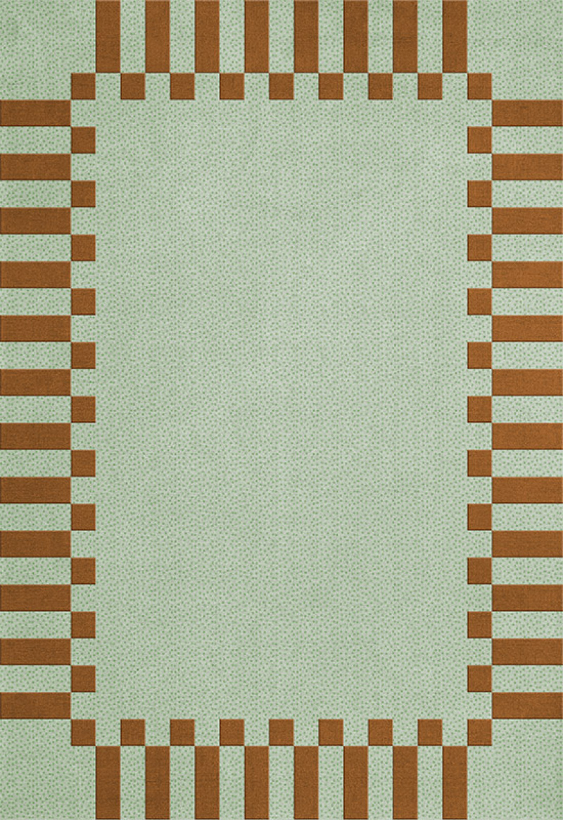 Teklan Frame Wool Rug Pistachio Camel in the group Mattor / Alla mattor / Mattor i pastell at Layered (TKFRPC)