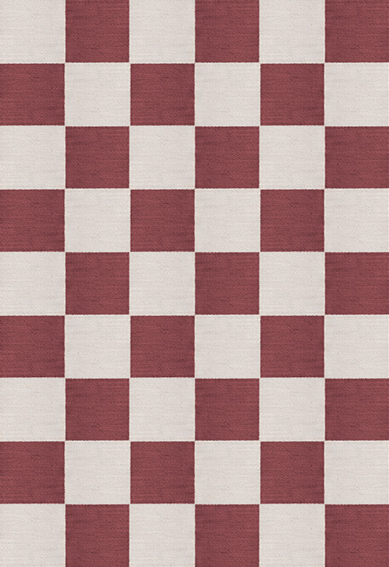 Chess Wool Rug Burgundy in the group Rugs / All rugs / Checked rugs at Layered (WCHBU)