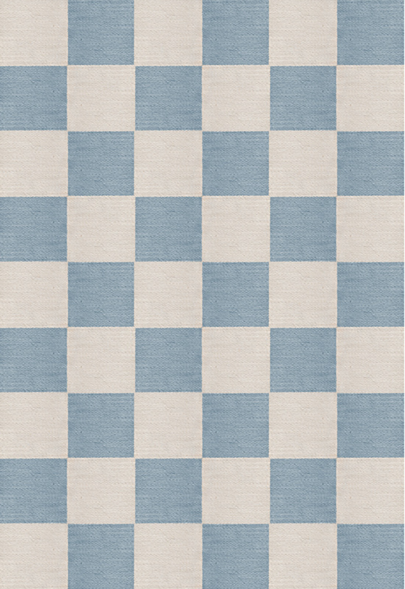 Chess Ullmatta Cornflower Blue in the group Rugs / All rugs / Checked rugs at Layered (WCHCB)